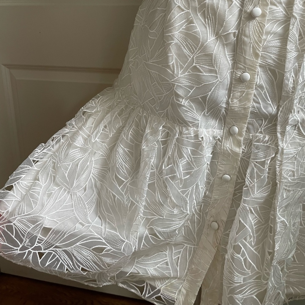 Marchesa NWOT White Lace Eyelet Dress - Picture 12 of 15